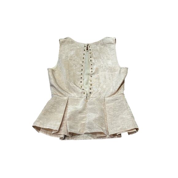 NWT Champagne Studded Open Back Peplum Top Medium- South Moon Under - Picture 10 of 12